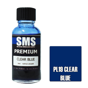 SMS PL19 Premium Acrylic Lacquer Clear Blue Paint 30ml