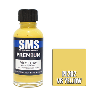 SMS PL202 Premium Acrylic Lacquer Australian Rail VR Yellow Paint 30ml