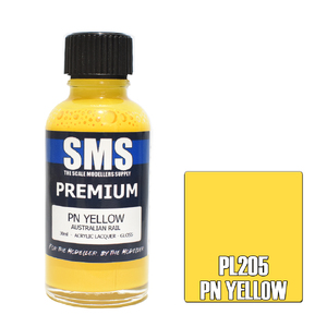 SMS PL205 Premium Acrylic Lacquer Australian Rail PN Yellow Paint 30ml