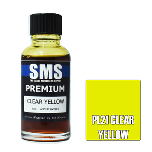 SMS PL21 Premium Acrylic Lacquer Clear Yellow Paint 30ml