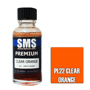 SMS PL22 Premium Acrylic Lacquer Clear Orange Paint 30ml