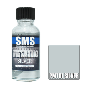 SMS PMT01 Premium Acrylic Lacquer Metallic Silver Paint 30ml