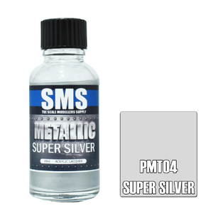 SMS PMT04 Premium Acrylic Lacquer Metallic Super Silver Paint 30ml