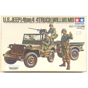 PRE-OWNED - Tamiya 35015 - U.S. Jeep 1/4 ton 4x4 truck Willys MB 1:35 Scale Model Plastic Kit