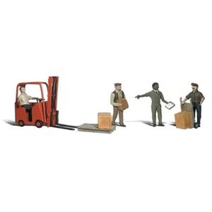 Workers with Forklift - HO Scale  WS-A1911