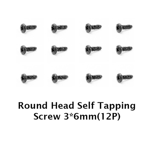 HBX S071 Round Head Self Tapping Screws 3x6mm (12pcs) | RCMA Model ...